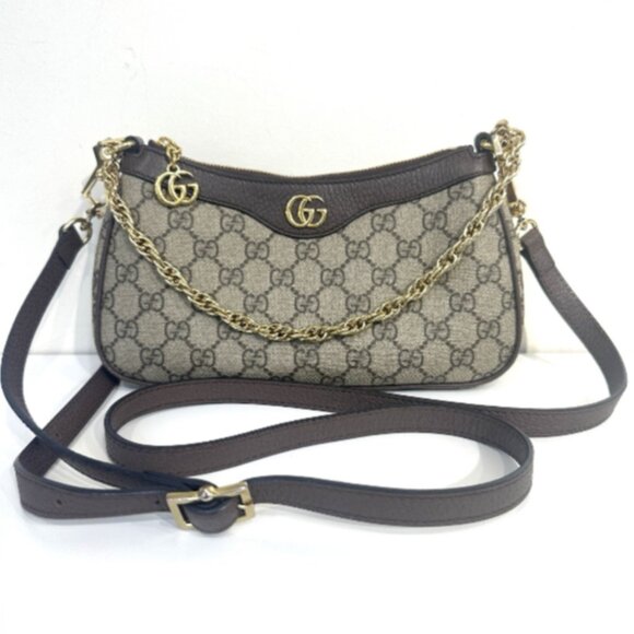 GUCCI Bag Ophidia Hand Shoulder 2 way GG Supreme Small Purse - Picture 1 of 9